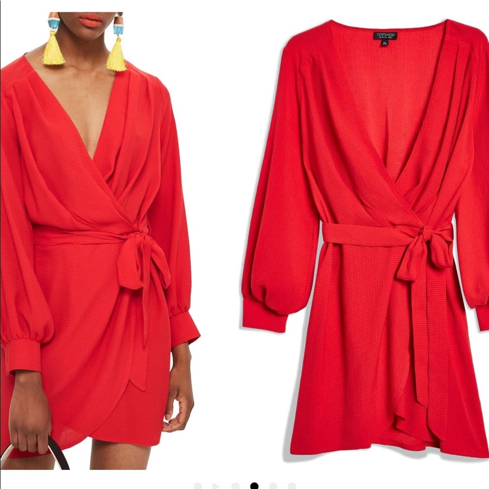 Topshop Red wrap dress